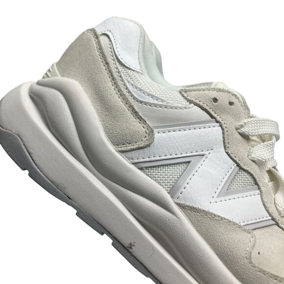 New Balance 57/40 White Suede Chunky Retro Casual Lifestyle Sneakers - Picture 7 of 13